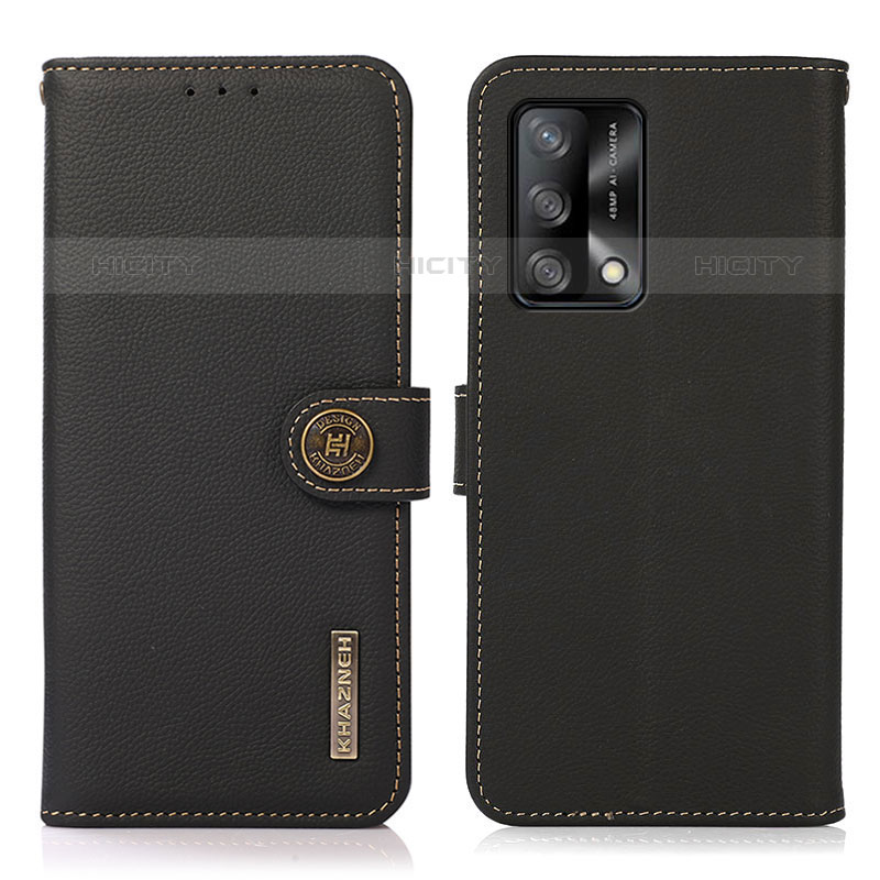 Funda de Cuero Cartera con Soporte Carcasa B02H para Oppo A74 4G Negro