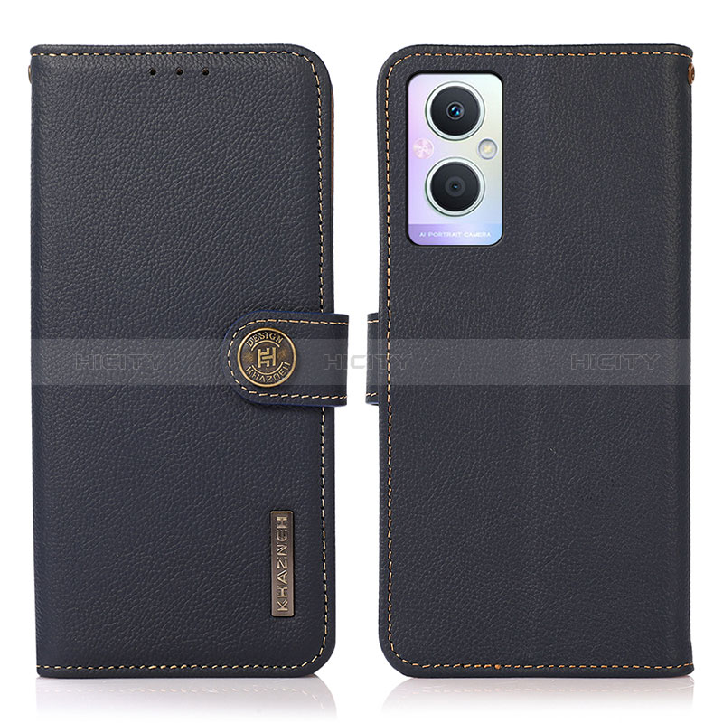 Funda de Cuero Cartera con Soporte Carcasa B02H para Oppo A96 5G Azul