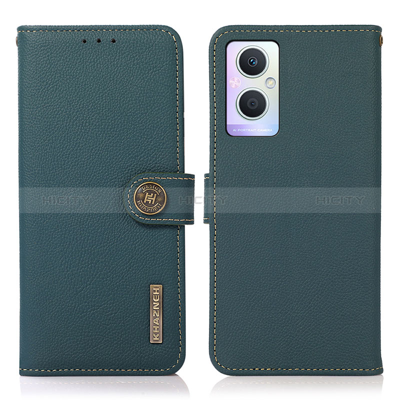 Funda de Cuero Cartera con Soporte Carcasa B02H para Oppo A96 5G Verde