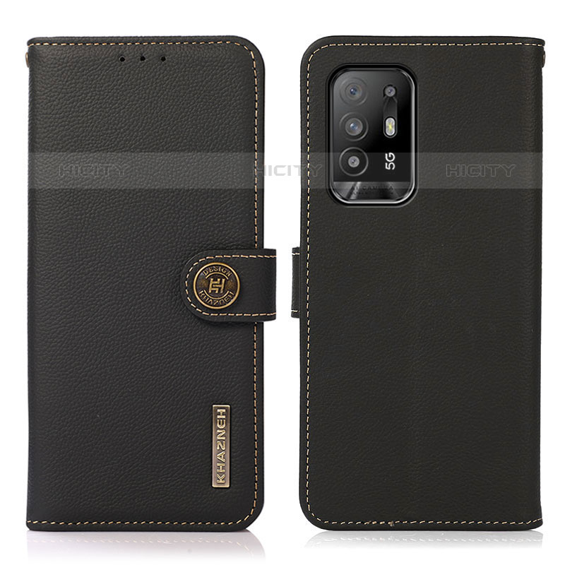 Funda de Cuero Cartera con Soporte Carcasa B02H para Oppo F19 Pro Negro