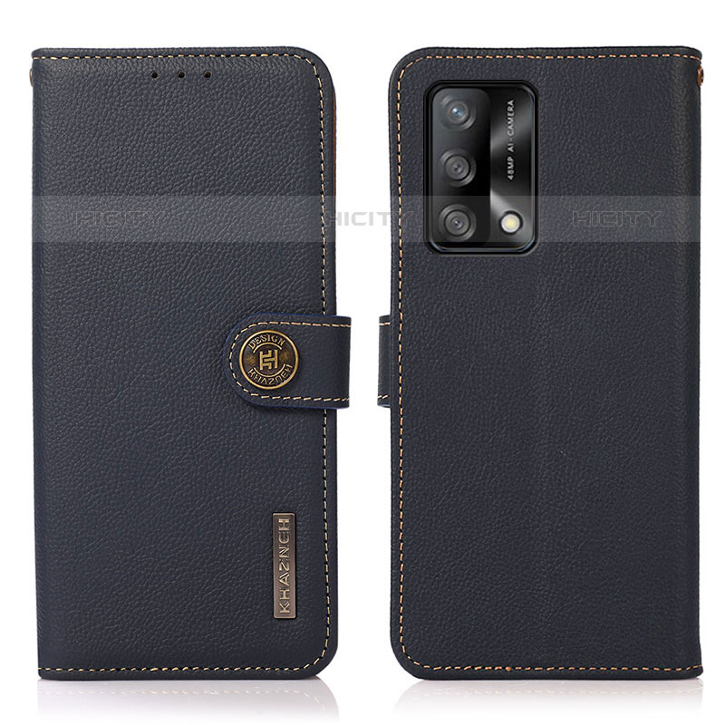 Funda de Cuero Cartera con Soporte Carcasa B02H para Oppo Reno6 Lite Azul