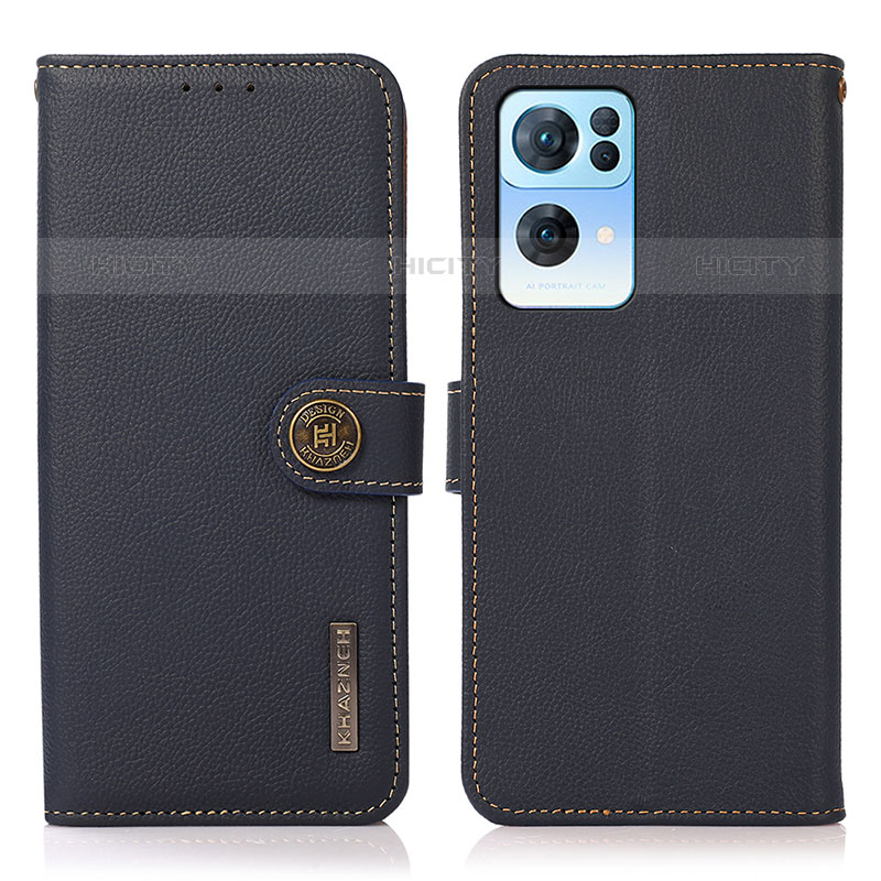 Funda de Cuero Cartera con Soporte Carcasa B02H para Oppo Reno7 Pro 5G Azul