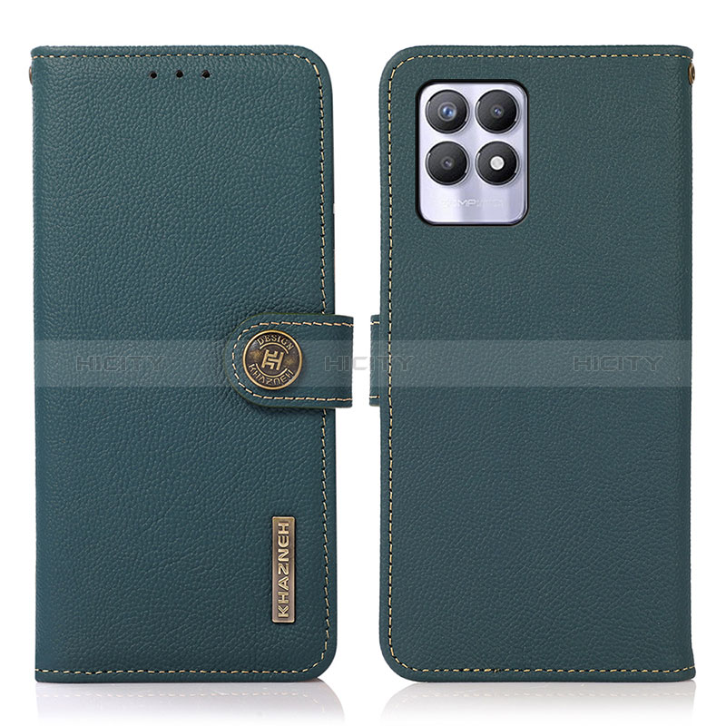 Funda de Cuero Cartera con Soporte Carcasa B02H para Realme Narzo 50 4G Verde