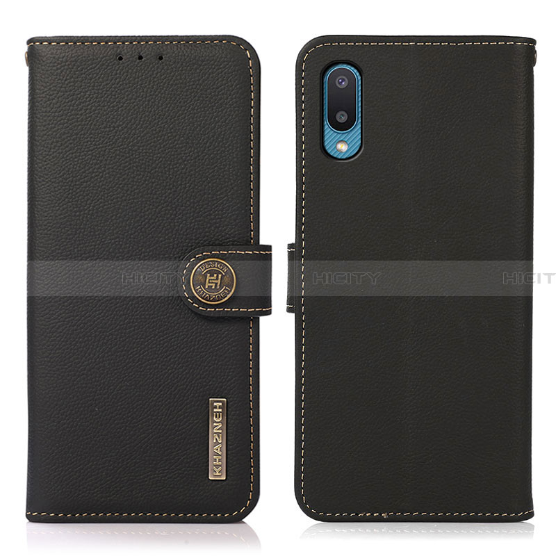 Funda de Cuero Cartera con Soporte Carcasa B02H para Samsung Galaxy A02 Negro