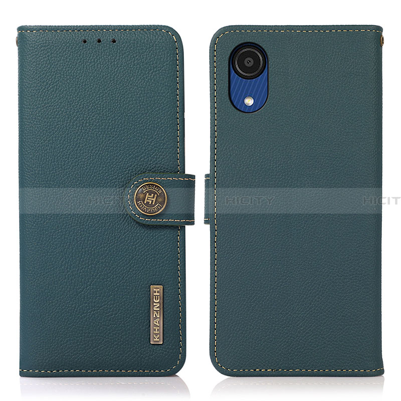 Funda de Cuero Cartera con Soporte Carcasa B02H para Samsung Galaxy A03 Core Verde