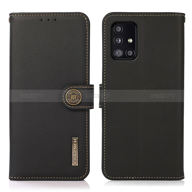 Funda de Cuero Cartera con Soporte Carcasa B02H para Samsung Galaxy A51 4G Negro