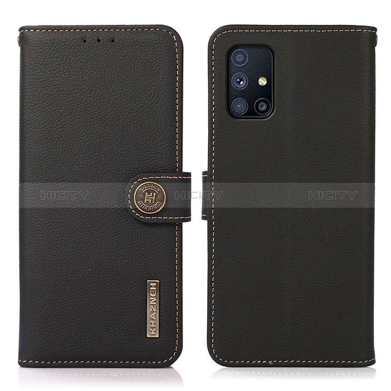 Funda de Cuero Cartera con Soporte Carcasa B02H para Samsung Galaxy M51 Negro