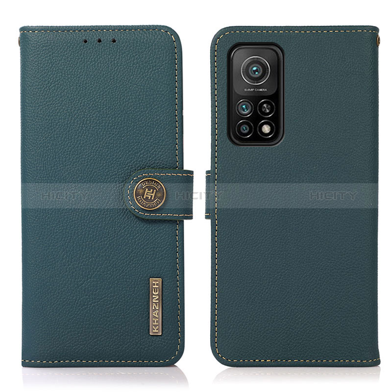 Funda de Cuero Cartera con Soporte Carcasa B02H para Xiaomi Mi 10T 5G Verde