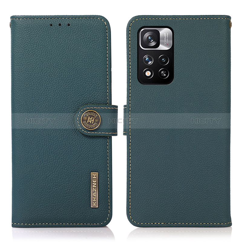 Funda de Cuero Cartera con Soporte Carcasa B02H para Xiaomi Mi 11i 5G (2022) Verde