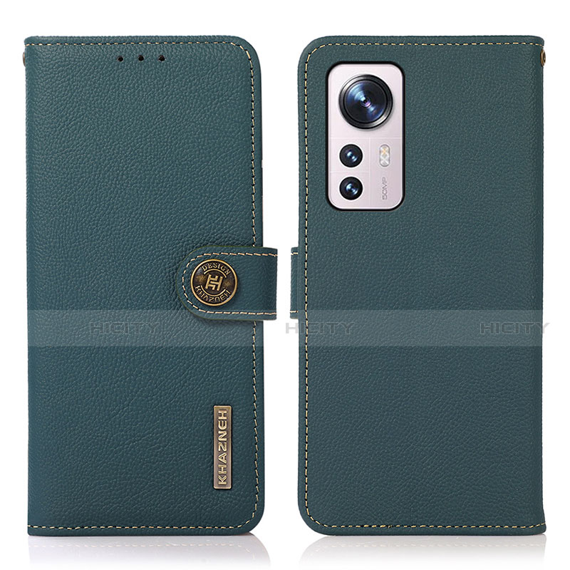 Funda de Cuero Cartera con Soporte Carcasa B02H para Xiaomi Mi 12 5G Verde