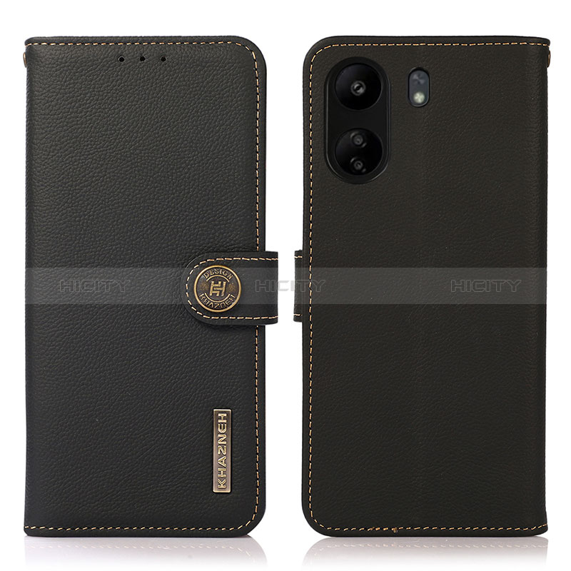 Funda de Cuero Cartera con Soporte Carcasa B02H para Xiaomi Poco C65 Negro