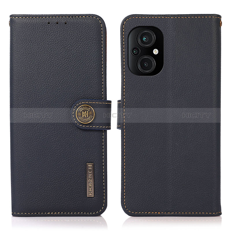 Funda de Cuero Cartera con Soporte Carcasa B02H para Xiaomi Poco M5 4G Azul