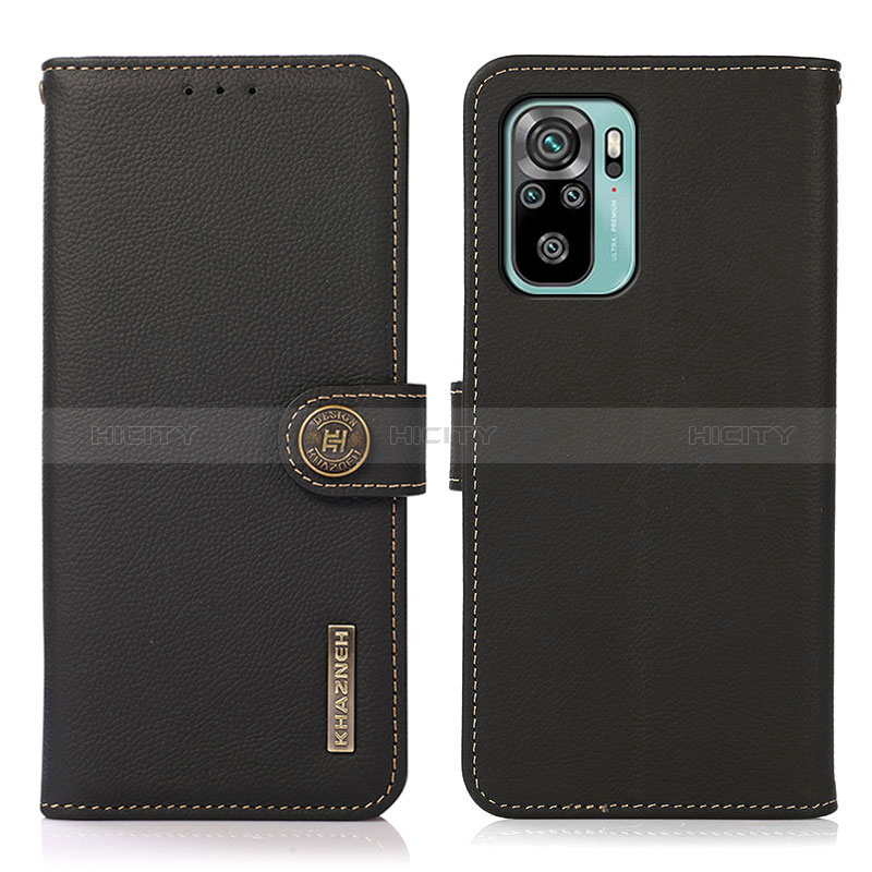 Funda de Cuero Cartera con Soporte Carcasa B02H para Xiaomi Poco M5S Negro