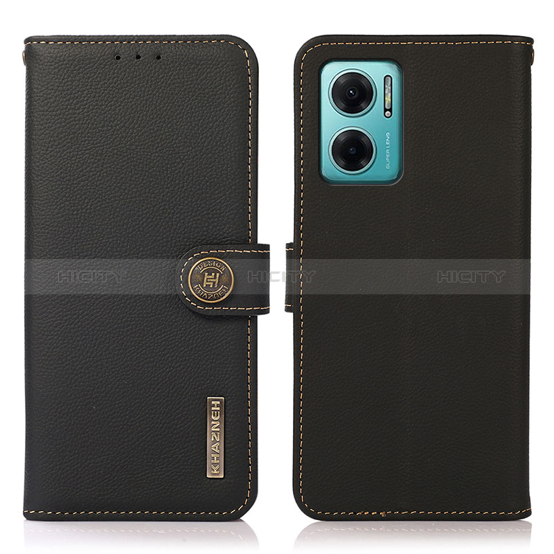 Funda de Cuero Cartera con Soporte Carcasa B02H para Xiaomi Redmi 10 5G Negro