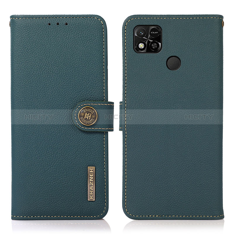 Funda de Cuero Cartera con Soporte Carcasa B02H para Xiaomi Redmi 9C Verde