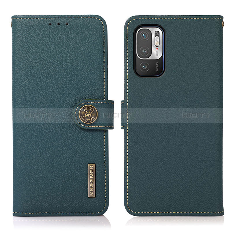 Funda de Cuero Cartera con Soporte Carcasa B02H para Xiaomi Redmi Note 10 5G Verde