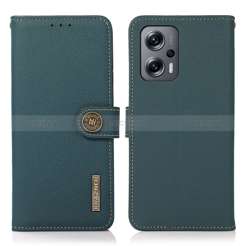 Funda de Cuero Cartera con Soporte Carcasa B02H para Xiaomi Redmi Note 11T Pro 5G Verde