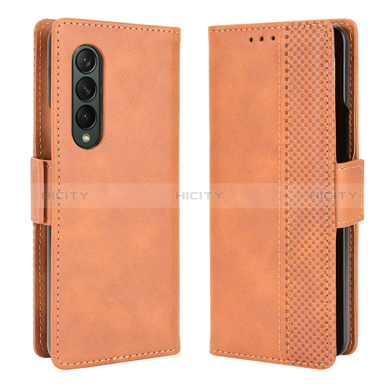 Funda de Cuero Cartera con Soporte Carcasa B02Y para Samsung Galaxy Z Fold3 5G Marron