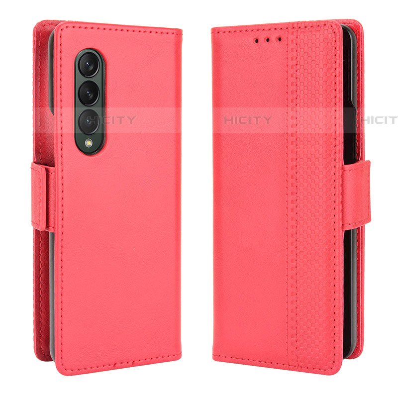 Funda de Cuero Cartera con Soporte Carcasa B02Y para Samsung Galaxy Z Fold4 5G Rojo