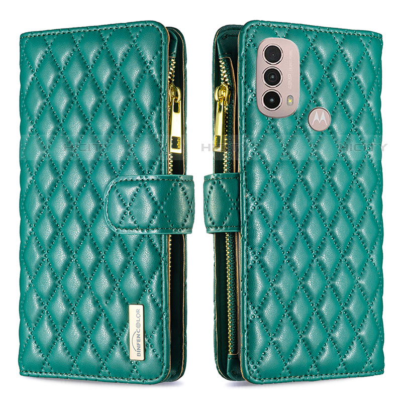 Funda de Cuero Cartera con Soporte Carcasa B03F para Motorola Moto E30