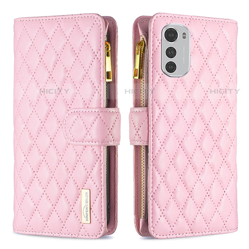 Funda de Cuero Cartera con Soporte Carcasa B03F para Motorola Moto E32