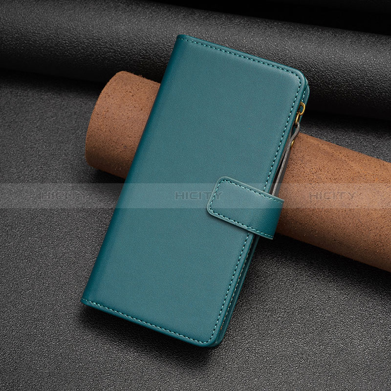 Funda de Cuero Cartera con Soporte Carcasa B03F para Nokia C32 Verde