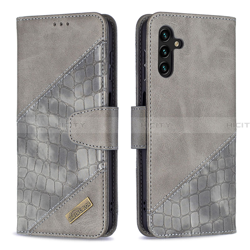 Funda de Cuero Cartera con Soporte Carcasa B03F para Samsung Galaxy A13 5G Gris Oscuro