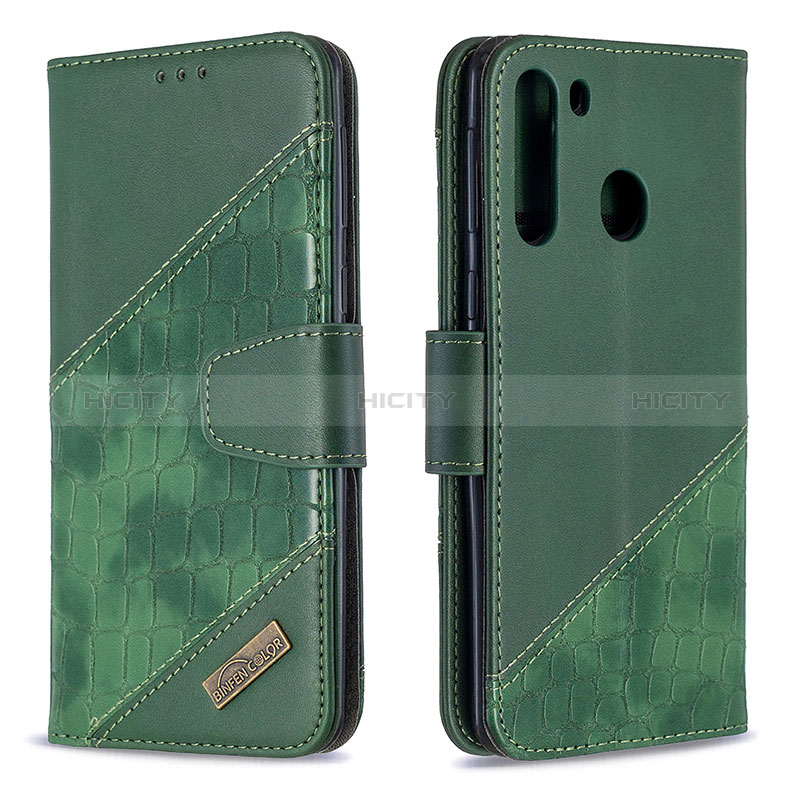 Funda de Cuero Cartera con Soporte Carcasa B03F para Samsung Galaxy A21