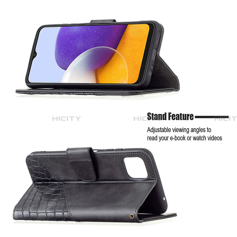 Funda de Cuero Cartera con Soporte Carcasa B03F para Samsung Galaxy A22 5G