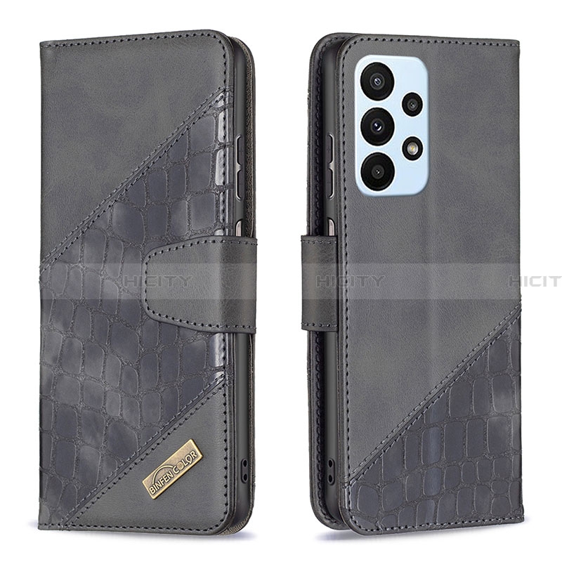 Funda de Cuero Cartera con Soporte Carcasa B03F para Samsung Galaxy A23 4G Negro