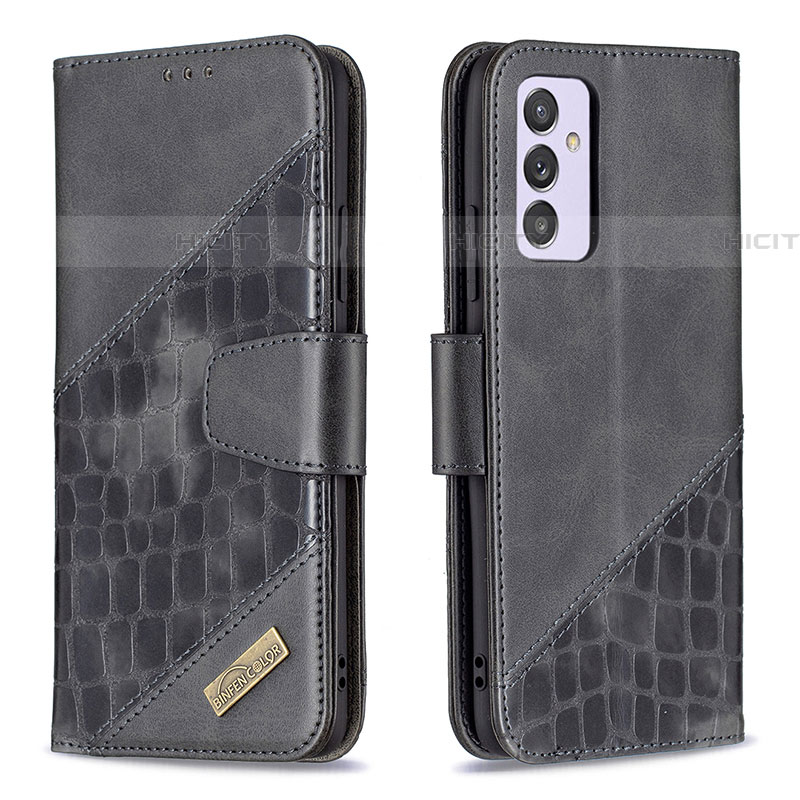 Funda de Cuero Cartera con Soporte Carcasa B03F para Samsung Galaxy A24 4G Negro