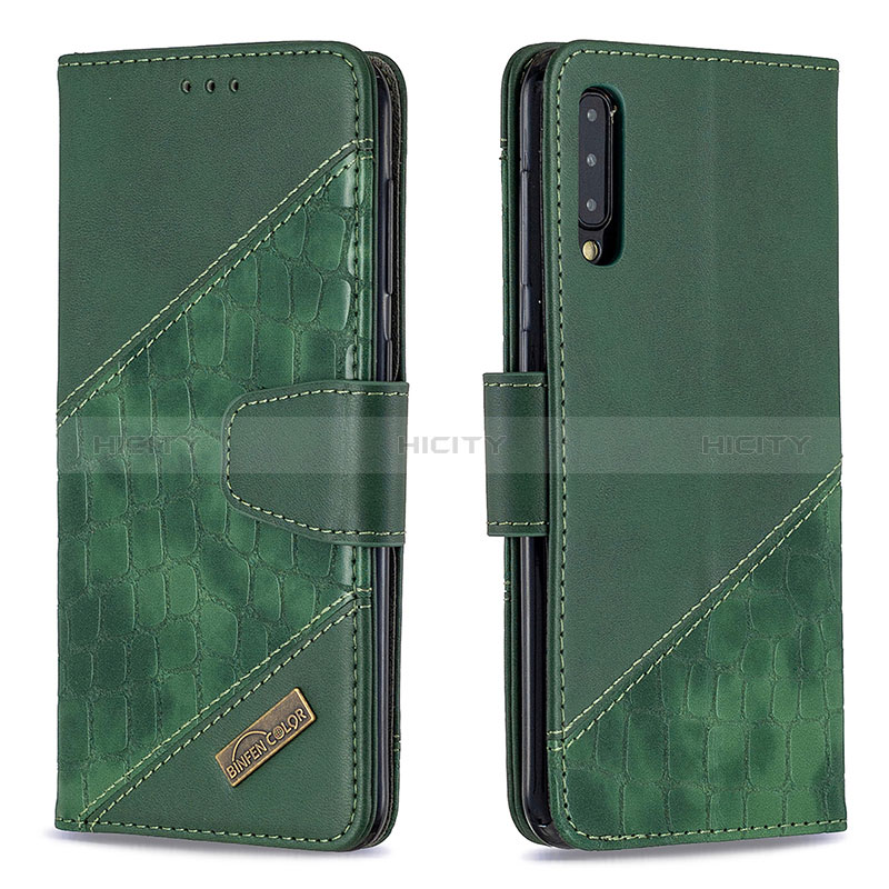 Funda de Cuero Cartera con Soporte Carcasa B03F para Samsung Galaxy A30S Verde