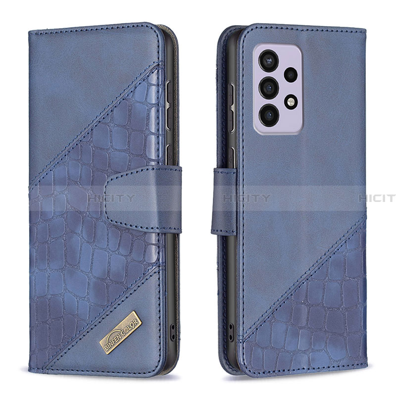 Funda de Cuero Cartera con Soporte Carcasa B03F para Samsung Galaxy A33 5G Azul