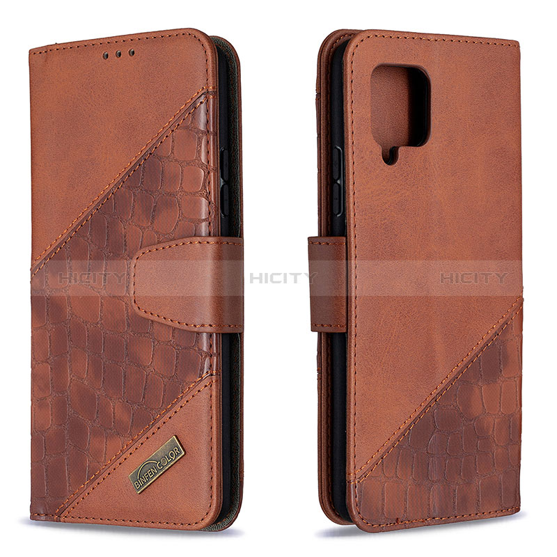 Funda de Cuero Cartera con Soporte Carcasa B03F para Samsung Galaxy A42 5G Marron