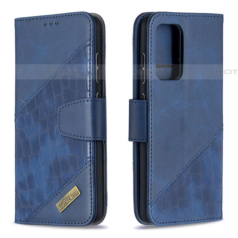 Funda de Cuero Cartera con Soporte Carcasa B03F para Samsung Galaxy A52 5G Azul