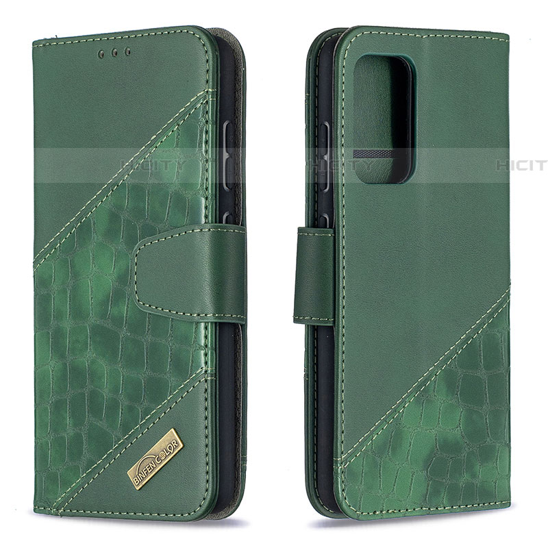 Funda de Cuero Cartera con Soporte Carcasa B03F para Samsung Galaxy A52 5G Verde