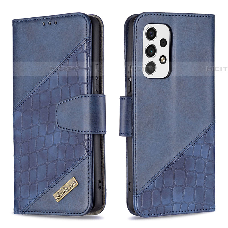 Funda de Cuero Cartera con Soporte Carcasa B03F para Samsung Galaxy A53 5G Azul