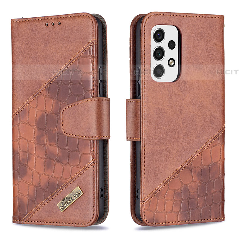 Funda de Cuero Cartera con Soporte Carcasa B03F para Samsung Galaxy A53 5G Marron