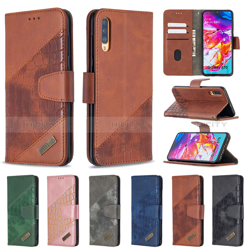 Funda de Cuero Cartera con Soporte Carcasa B03F para Samsung Galaxy A70