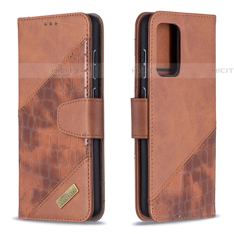 Funda de Cuero Cartera con Soporte Carcasa B03F para Samsung Galaxy A72 4G Marron