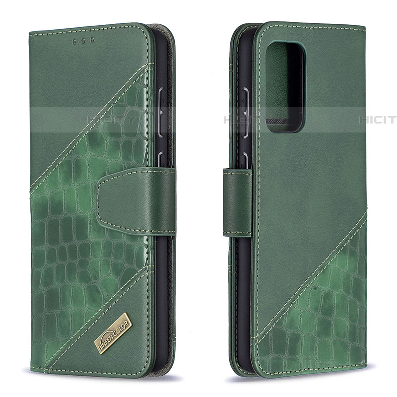 Funda de Cuero Cartera con Soporte Carcasa B03F para Samsung Galaxy A72 4G Verde