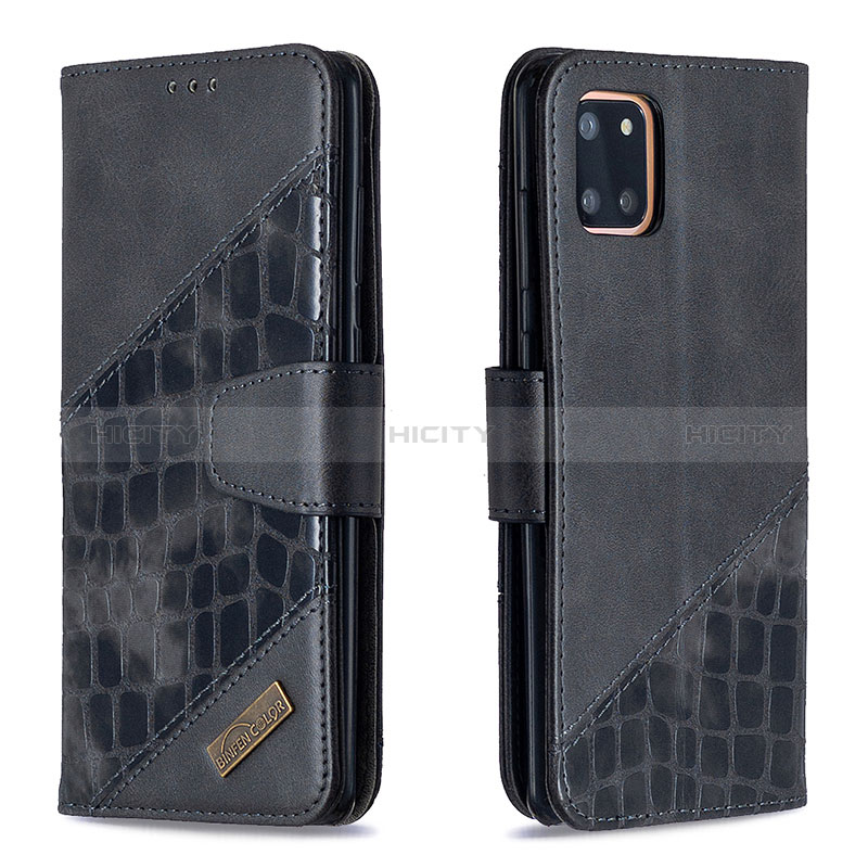 Funda de Cuero Cartera con Soporte Carcasa B03F para Samsung Galaxy A81 Negro