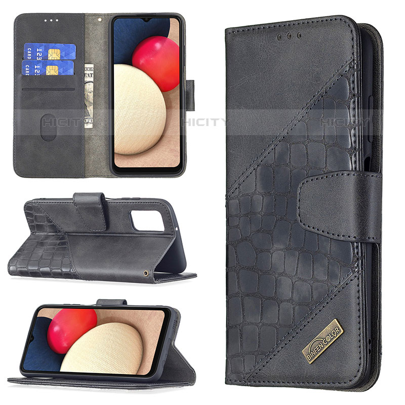 Funda de Cuero Cartera con Soporte Carcasa B03F para Samsung Galaxy M02s