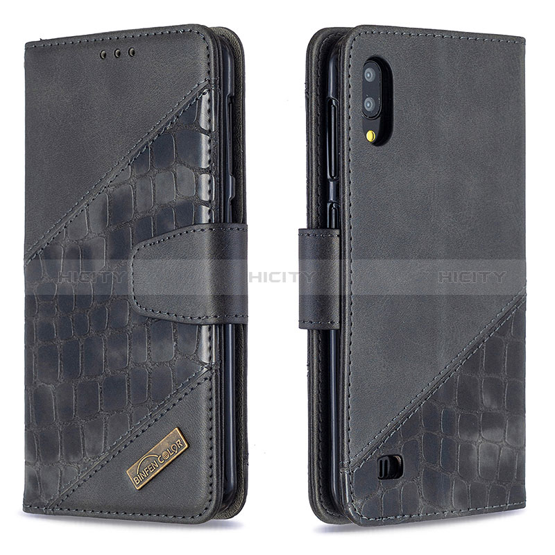 Funda de Cuero Cartera con Soporte Carcasa B03F para Samsung Galaxy M10 Negro