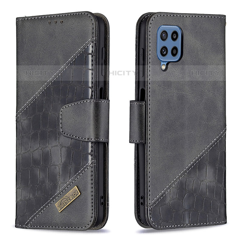 Funda de Cuero Cartera con Soporte Carcasa B03F para Samsung Galaxy M32 4G Negro