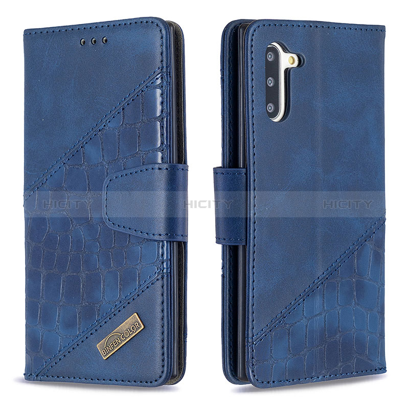 Funda de Cuero Cartera con Soporte Carcasa B03F para Samsung Galaxy Note 10 5G Azul