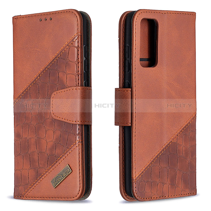 Funda de Cuero Cartera con Soporte Carcasa B03F para Samsung Galaxy S20 FE 5G Marron