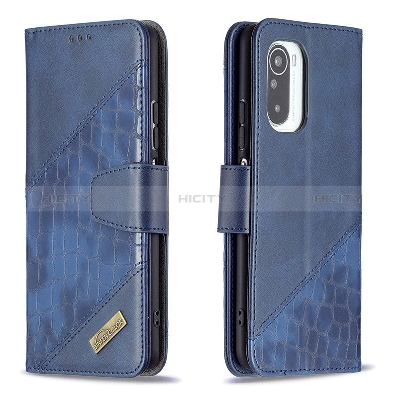 Funda de Cuero Cartera con Soporte Carcasa B03F para Xiaomi Mi 11X 5G Azul