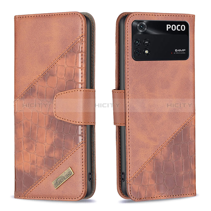 Funda de Cuero Cartera con Soporte Carcasa B03F para Xiaomi Poco M4 Pro 4G