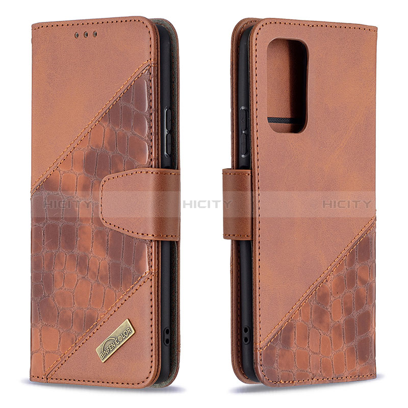 Funda de Cuero Cartera con Soporte Carcasa B03F para Xiaomi Redmi Note 10 Pro 4G Marron